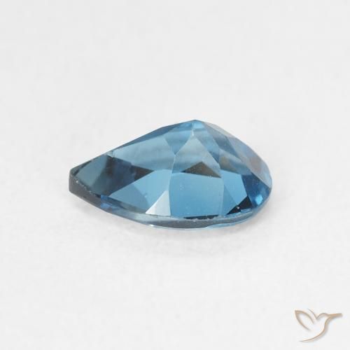 Topacio Azul Londres natural de 0.82 ct, En forma de pera, VVS-VS