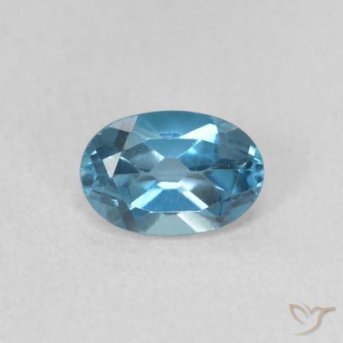 0.59ct Natural Azul Londres Topacio, Ovalada, VVS-VS