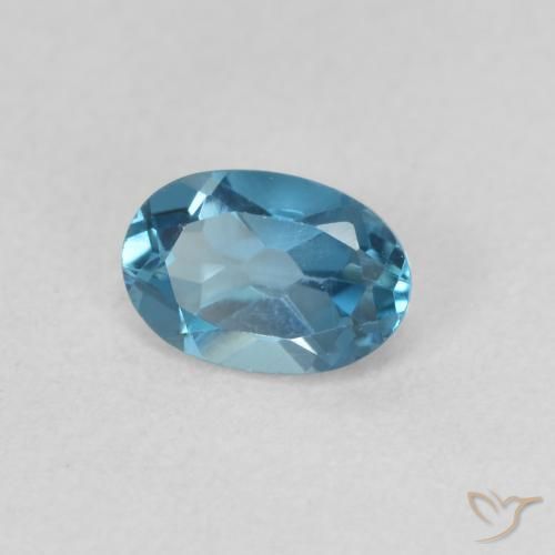 Topacio Azul Londres natural de 0.59 ct, Ovalada, VVS-VS