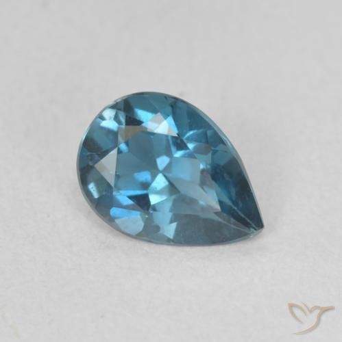 Topacio Azul Londres natural de 0.67 ct, En forma de pera, VVS-VS