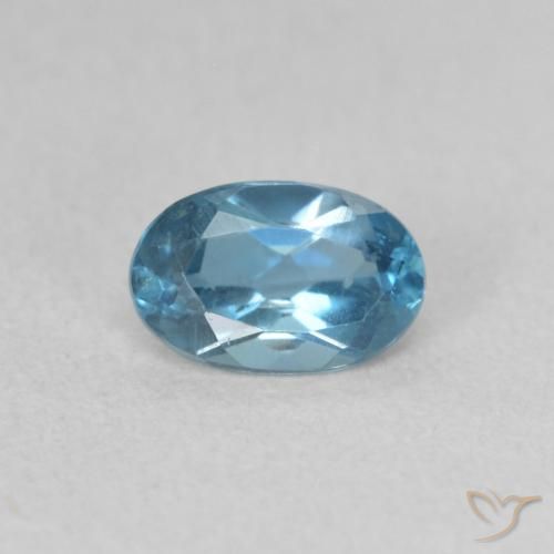 0.60ct Natural Azul Londres Topacio, Ovalada, VVS-VS