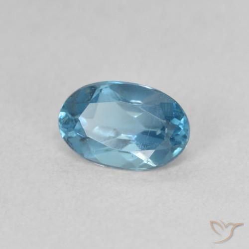 Topacio Azul Londres natural de 0.60 ct, Ovalada, VVS-VS