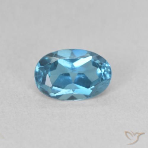 0.57ct Natural Azul Londres Topacio, Ovalada, VVS-VS