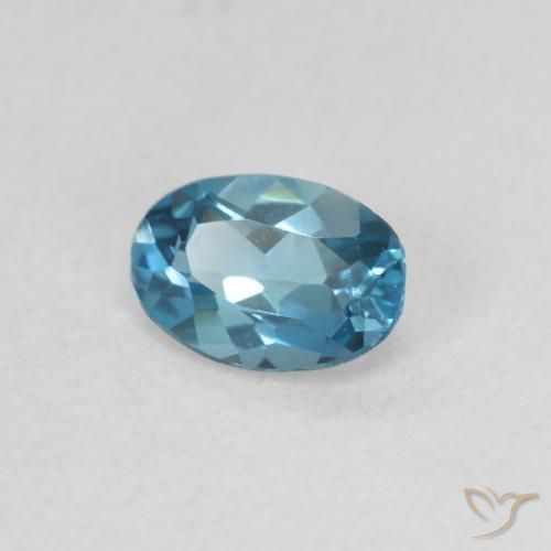 Topacio Azul Londres natural de 0.50 ct, Ovalada, VVS-VS