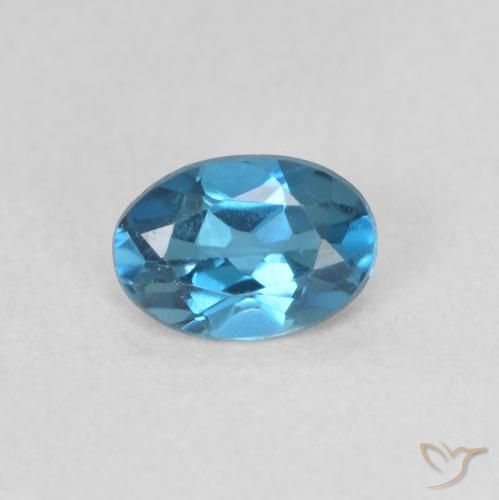 0.50ct Natural Azul Londres Topacio, Ovalada, VVS-VS