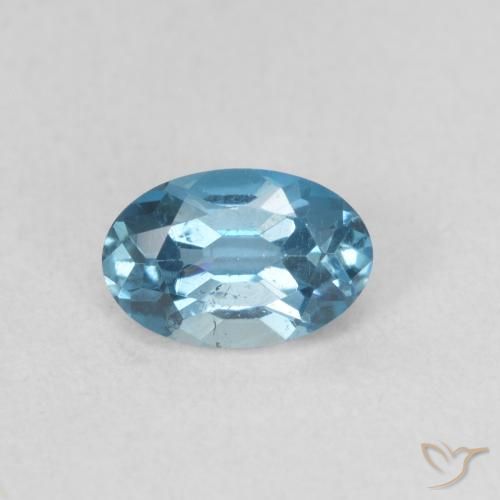 0.64ct Natural Azul Londres Topacio, Ovalada, VVS-VS