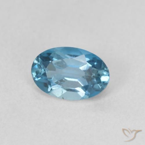 Topacio Azul Londres natural de 0.64 ct, Ovalada, VVS-VS