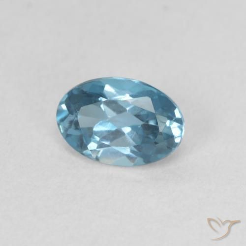Topacio Azul Londres natural de 0.59 ct, Ovalada, VVS-VS