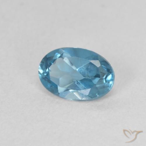 Topacio Azul Londres natural de 0.53 ct, Ovalada, VVS-VS