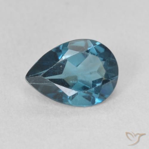 0.83ct Natural Azul Londres Topacio, En forma de pera, VVS-VS