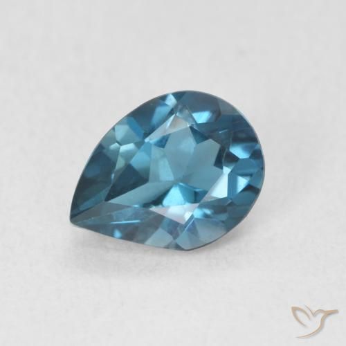 0.73ct Natural Azul Londres Topacio, En forma de pera, VVS-VS