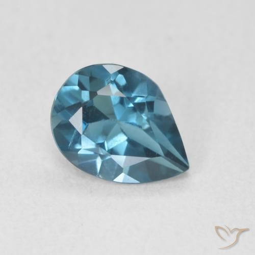Topacio Azul Londres natural de 0.73 ct, En forma de pera, VVS-VS