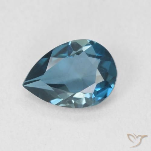 0.79ct Natural Azul Londres Topacio, En forma de pera, VVS-VS