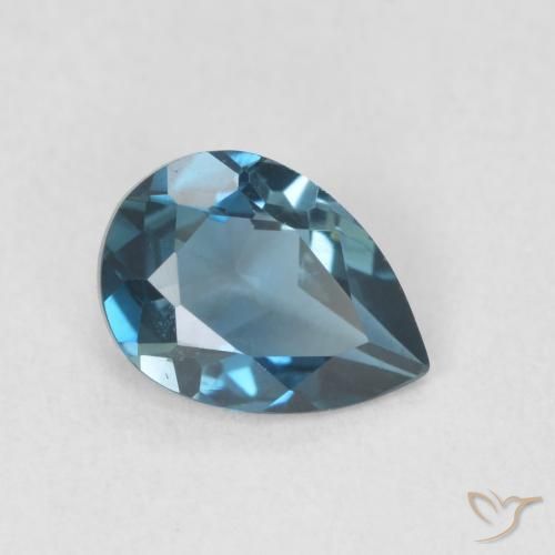 Topacio Azul Londres natural de 0.79 ct, En forma de pera, VVS-VS