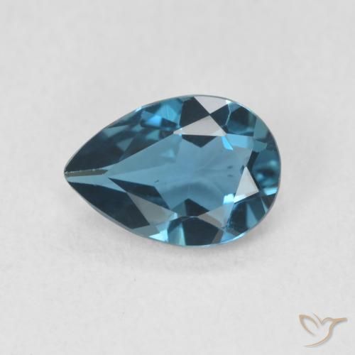 0.73ct Natural Azul Londres Topacio, En forma de pera, VVS-VS