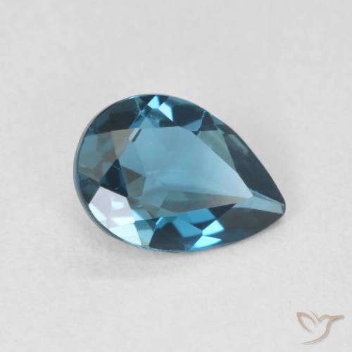 Topacio Azul Londres natural de 0.73 ct, En forma de pera, VVS-VS