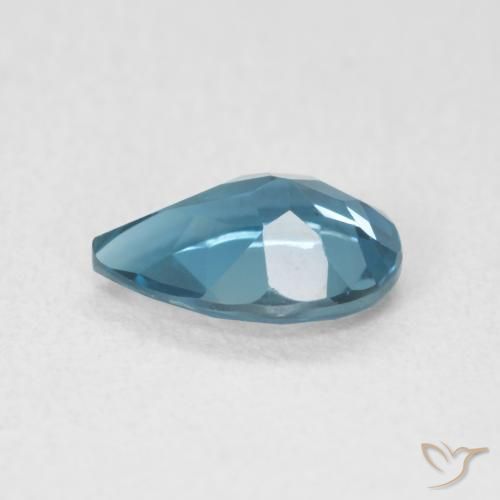 Topacio Azul Londres natural de 0.73 ct, En forma de pera, VVS-VS