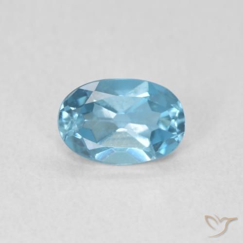 0.52ct Natural Azul Londres Topacio, Ovalada, VVS-VS