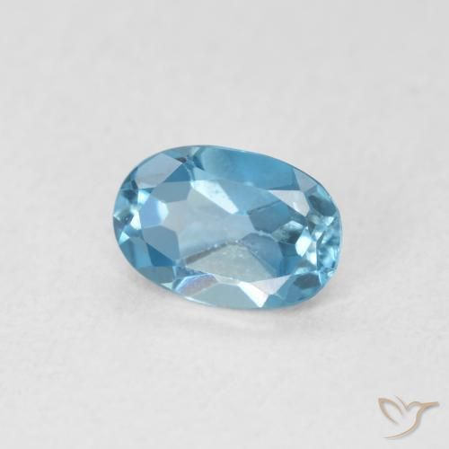 Topacio Azul Londres natural de 0.52 ct, Ovalada, VVS-VS