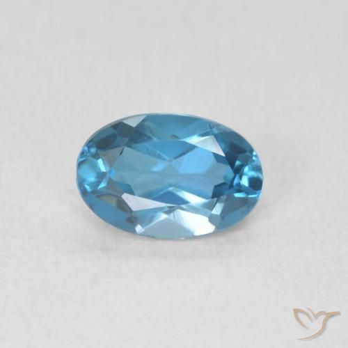 0.57ct Natural Azul Londres Topacio, Ovalada, VVS-VS