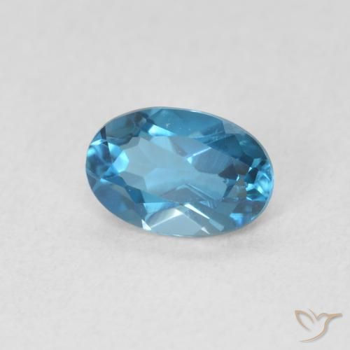 Topacio Azul Londres natural de 0.57 ct, Ovalada, VVS-VS