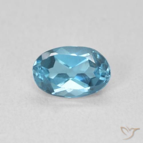 0.59ct Natural Azul Londres Topacio, Ovalada, VVS-VS