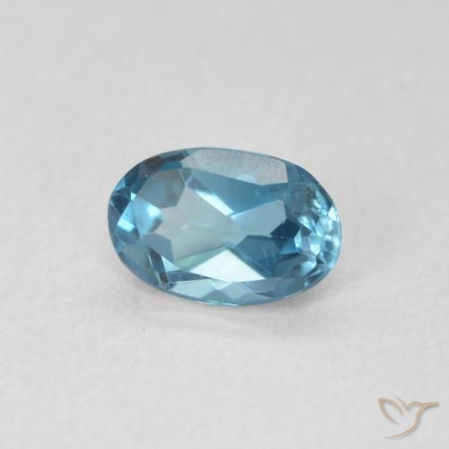 Topacio Azul Londres natural de 0.59 ct, Ovalada, VVS-VS