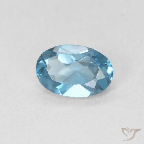 Topacio Azul Londres natural de 0.59 ct, Ovalada, VVS-VS