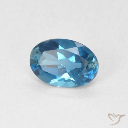 Topacio Azul Londres natural de 0.62 ct, Ovalada, VVS-VS
