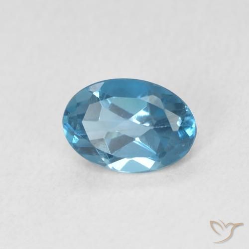 Topacio Azul Londres natural de 0.58 ct, Ovalada, VVS-VS