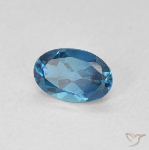 Topacio Azul Londres natural de 0.60 ct, Ovalada, VVS-VS