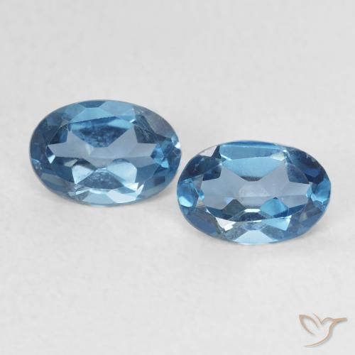 1.10ctw Natural Azul Londres Topacio, Ovalada, VVS-VS