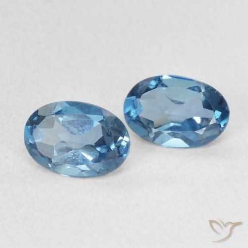 Gemas de Topacio Azul Londres natural de 1.10 ct, Ovalada, VVS-VS
