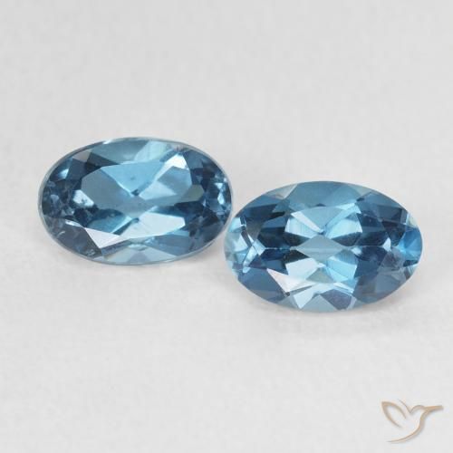 1.25ctw Natural Azul Londres Topacio, Ovalada, VVS-VS