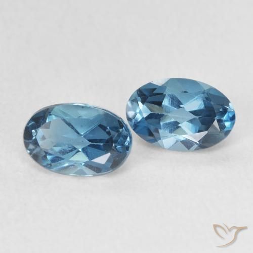 Gemas de Topacio Azul Londres natural de 1.25 ct, Ovalada, VVS-VS