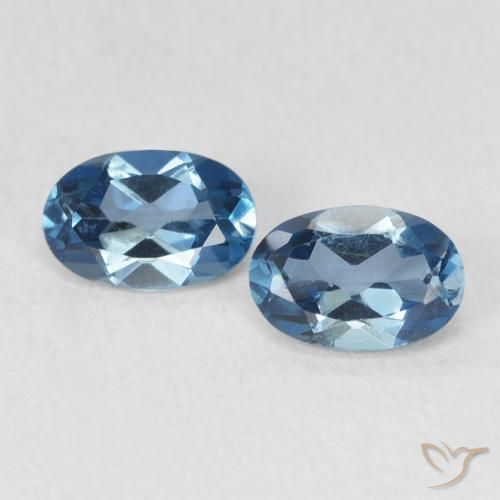 1.12ctw Natural Azul Londres Topacio, Ovalada, VVS-VS