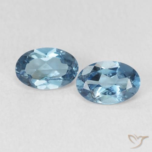 0.98ctw Natural Azul Londres Topacio, Ovalada, VVS-VS