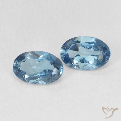 Gemas de Topacio Azul Londres natural de 0.98 ct, Ovalada, VVS-VS