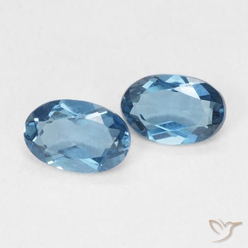 Gemas de Topacio Azul Londres natural de 1.05 ct, Ovalada, VS