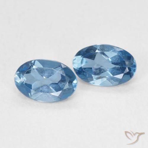 Gemas de Topacio Azul Londres natural de 1.07 ct, Ovalada, VS