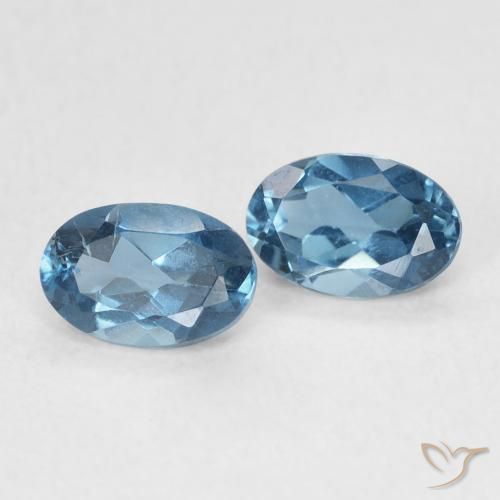 Gemas de Topacio Azul Londres natural de 1.20 ct, Ovalada, VS