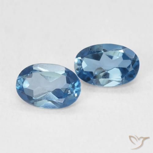Gemas de Topacio Azul Londres natural de 1.13 ct, Ovalada, VS