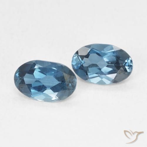 Gemas de Topacio Azul Londres natural de 0.97 ct, Ovalada, VS