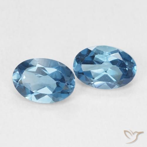 Gemas de Topacio Azul Londres natural de 1.19 ct, Ovalada, VS
