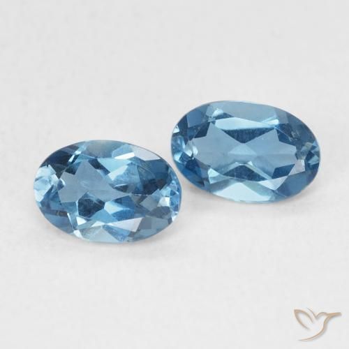 Gemas de Topacio Azul Londres natural de 1.09 ct, Ovalada, VVS
