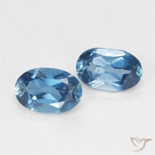 Gemas de Topacio Azul Londres natural de 1.19 ct, Ovalada, VVS