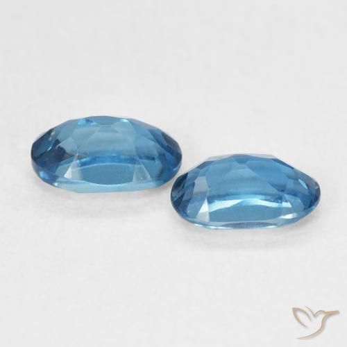 Gemas de Topacio Azul Londres natural de 1.19 ct, Ovalada, VVS