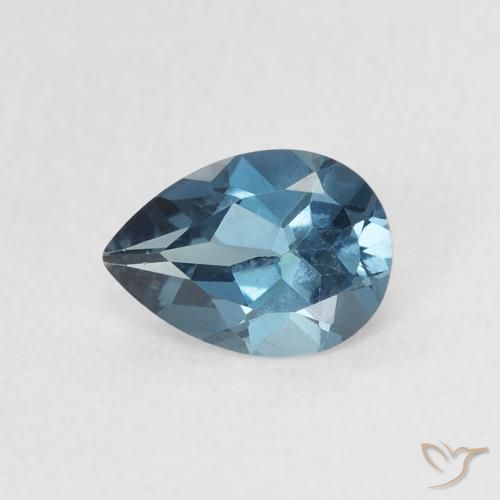 0.76ct Natural Azul Londres Topacio, En forma de pera, VVS-VS