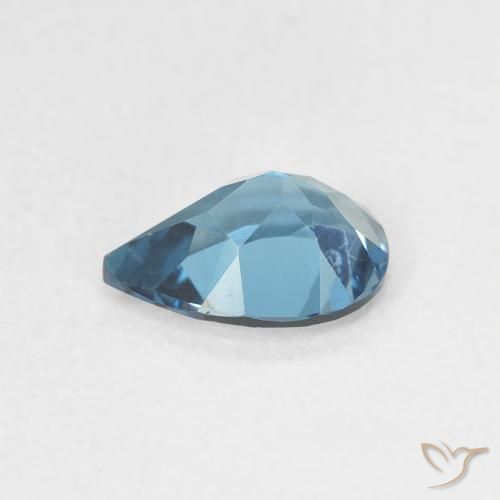 Topacio Azul Londres natural de 0.76 ct, En forma de pera, VVS-VS
