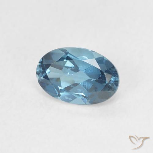 Topacio Azul Londres natural de 0.56 ct, Ovalada, VVS-VS